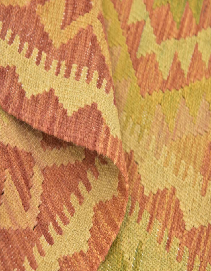 Detail image of  3' 2 x 5'  Hand Woven Kilim Waziri Wool Rug