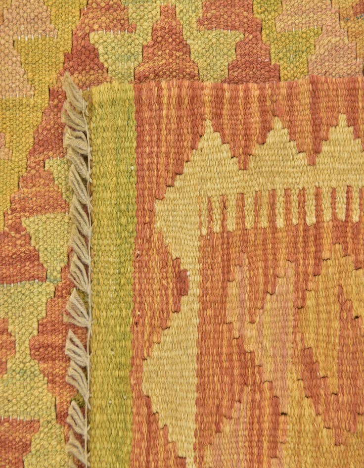 Detail image of  3' 2 x 5'  Hand Woven Kilim Waziri Wool Rug