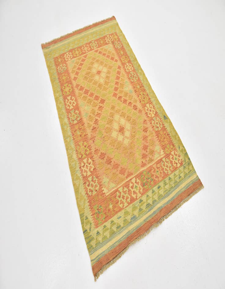 Detail image of  3' x 5'  Hand Woven Kilim Waziri Wool Rug