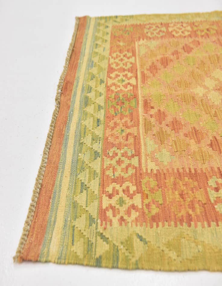 Detail image of  3' x 5'  Hand Woven Kilim Waziri Wool Rug