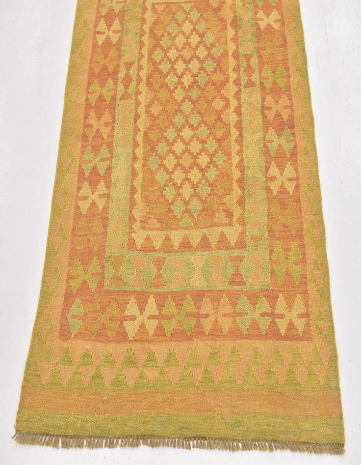 Detail image of  3' 2 x 5'  Hand Woven Kilim Waziri Wool Rug