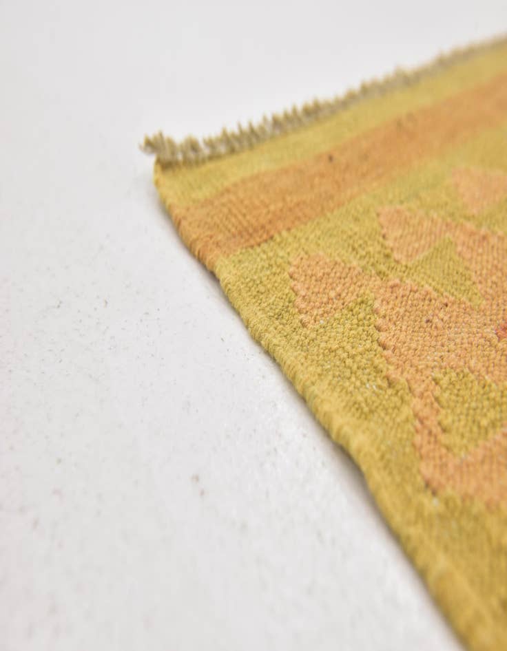 Detail image of  3' 2 x 5'  Hand Woven Kilim Waziri Wool Rug