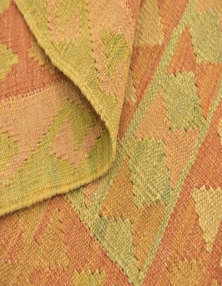 Detail image of  3' 2 x 5'  Hand Woven Kilim Waziri Wool Rug