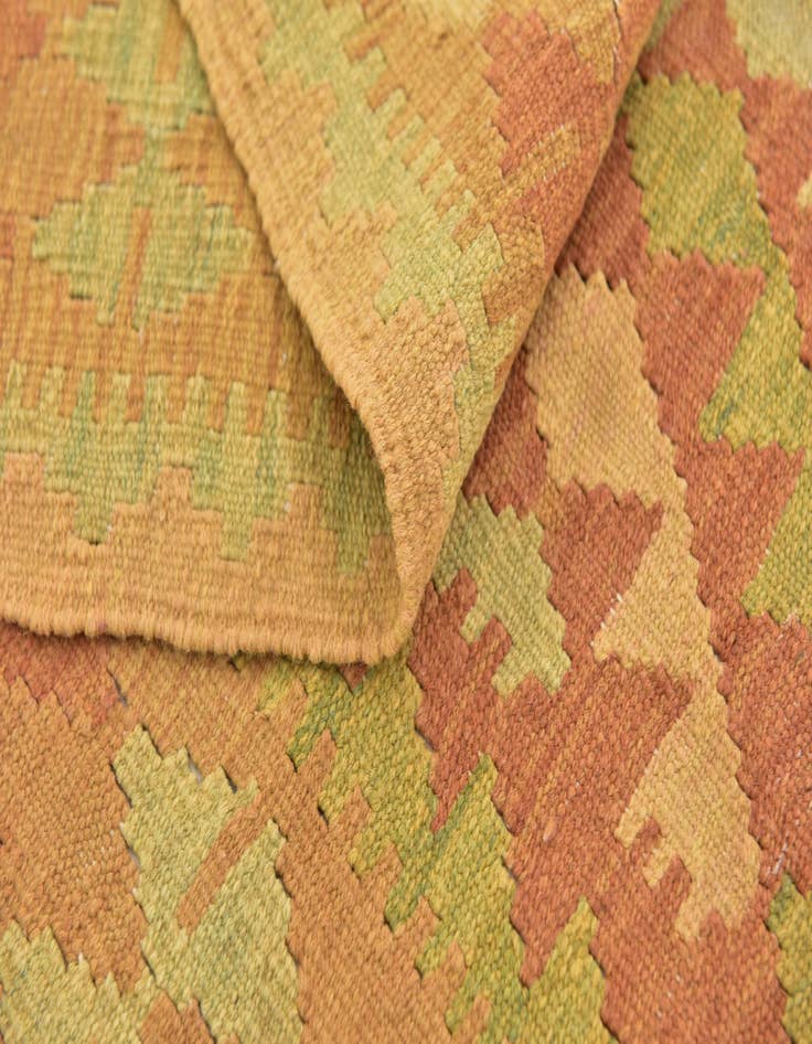 Detail image of  3' 2 x 5'  Hand Woven Kilim Waziri Wool Rug