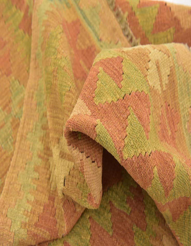 Detail image of  3' 2 x 5'  Hand Woven Kilim Waziri Wool Rug