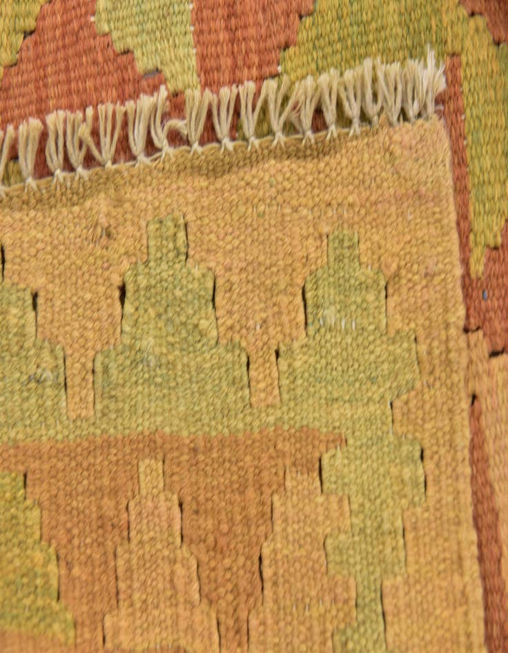 Detail image of  3' 2 x 5'  Hand Woven Kilim Waziri Wool Rug