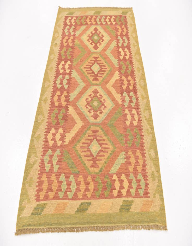 Detail image of  3' 2 x 5'  Hand Woven Kilim Waziri Wool Rug