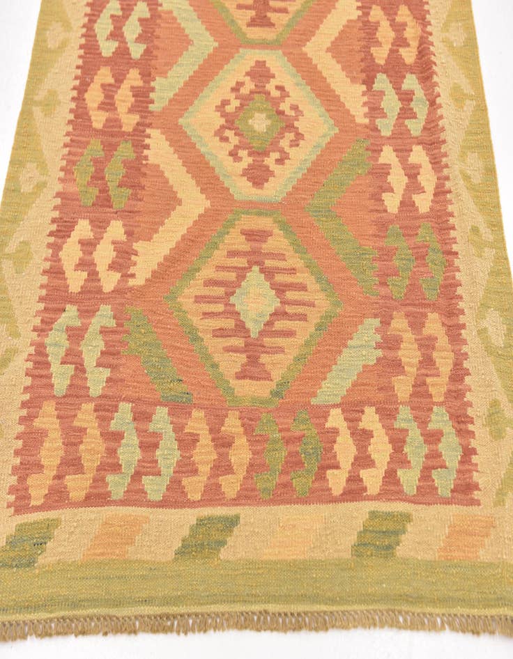 Detail image of  3' 2 x 5'  Hand Woven Kilim Waziri Wool Rug