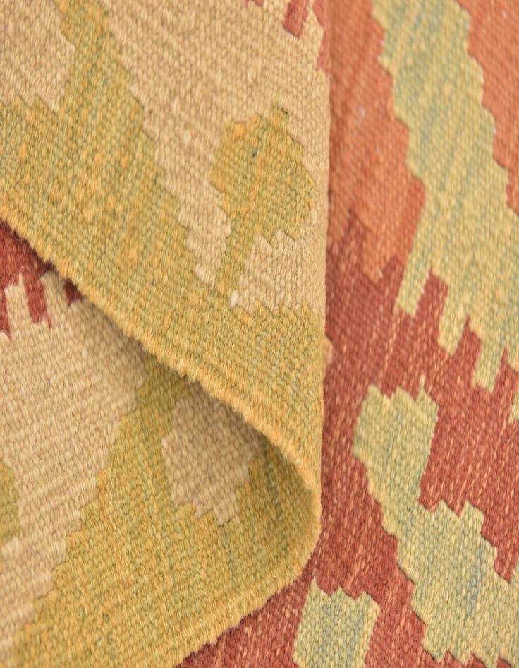 Detail image of  3' 2 x 5'  Hand Woven Kilim Waziri Wool Rug