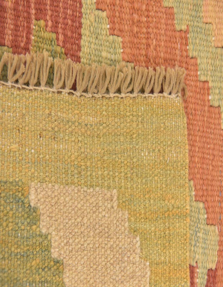 Detail image of  3' 2 x 5'  Hand Woven Kilim Waziri Wool Rug