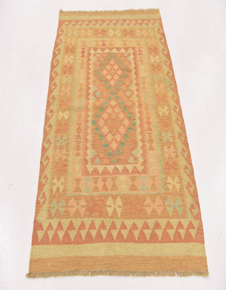 Detail image of  3' 5 x 5' 2  Hand Woven Kilim Waziri Wool Rug