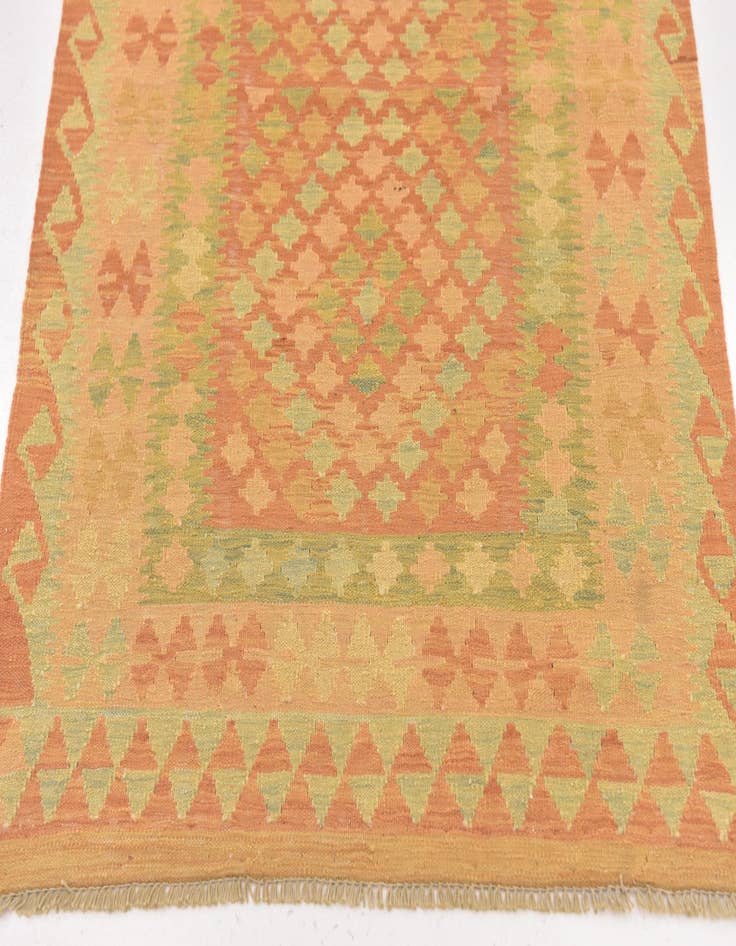 Detail image of  3' 2 x 5'  Hand Woven Kilim Waziri Wool Rug