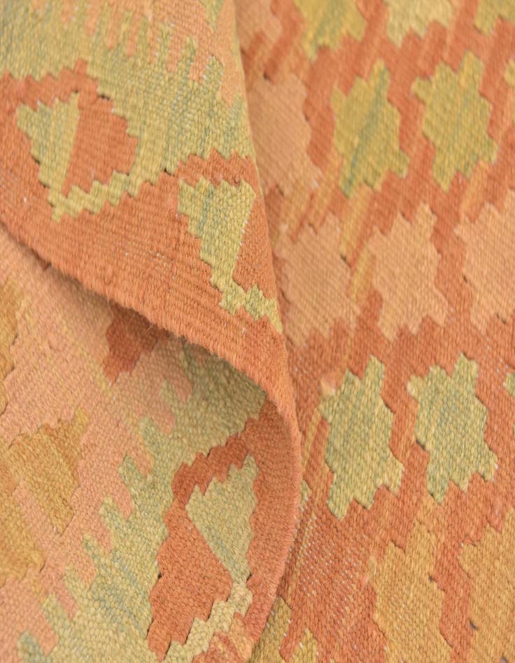 Detail image of  3' 2 x 5'  Hand Woven Kilim Waziri Wool Rug