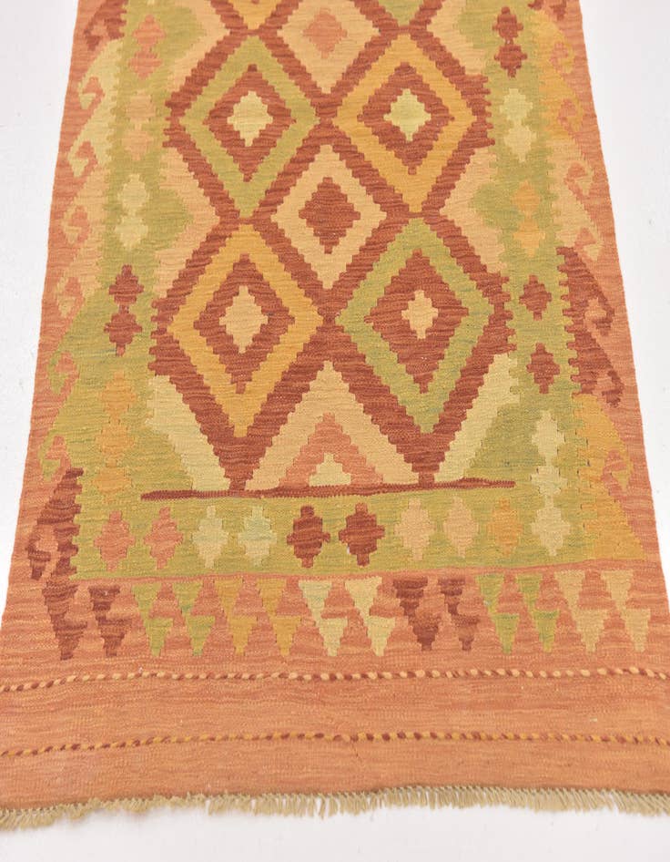 Detail image of  3' 2 x 5'  Hand Woven Kilim Waziri Wool Rug