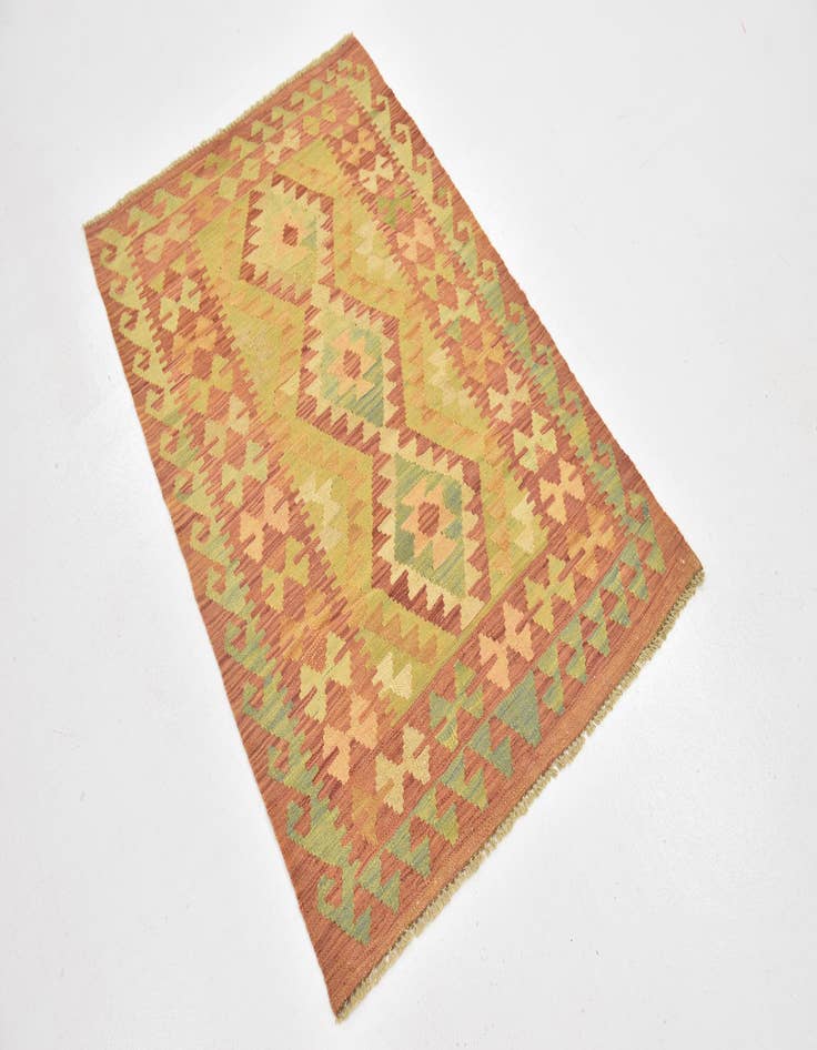 Detail image of  2' 9 x 4' 2  Hand Woven Kilim Waziri Wool Rug