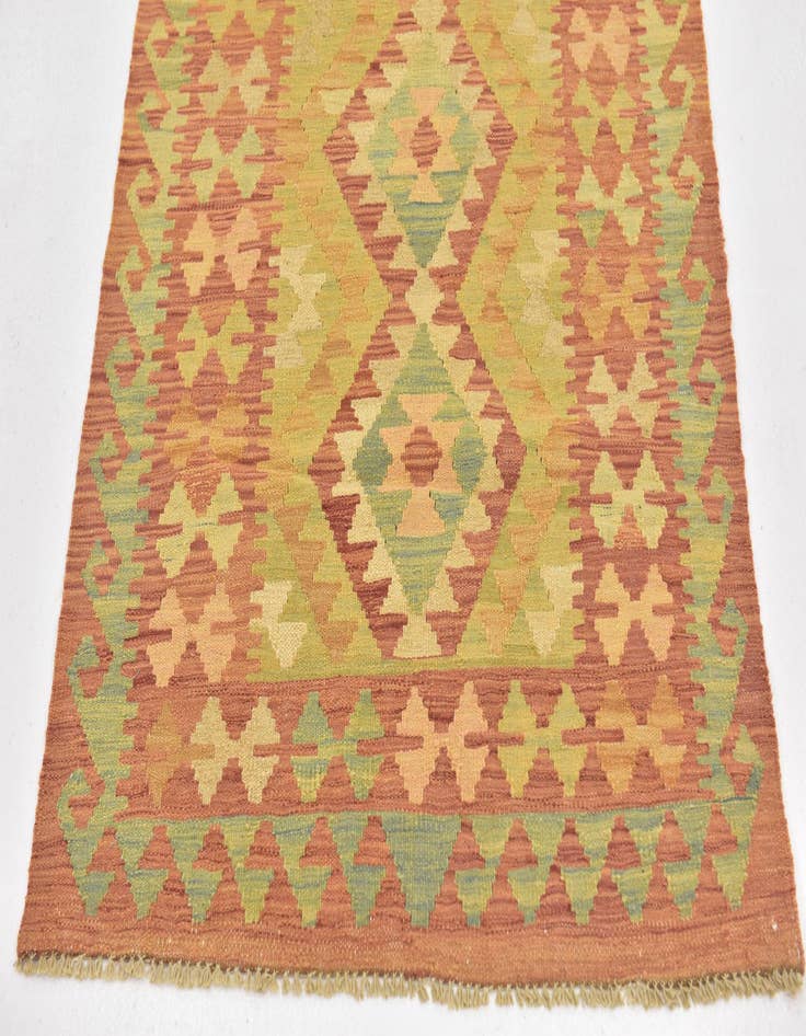 Detail image of  2' 9 x 4' 2  Hand Woven Kilim Waziri Wool Rug