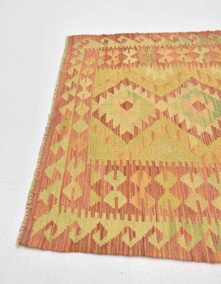 Detail image of  2' 9 x 4' 2  Hand Woven Kilim Waziri Wool Rug