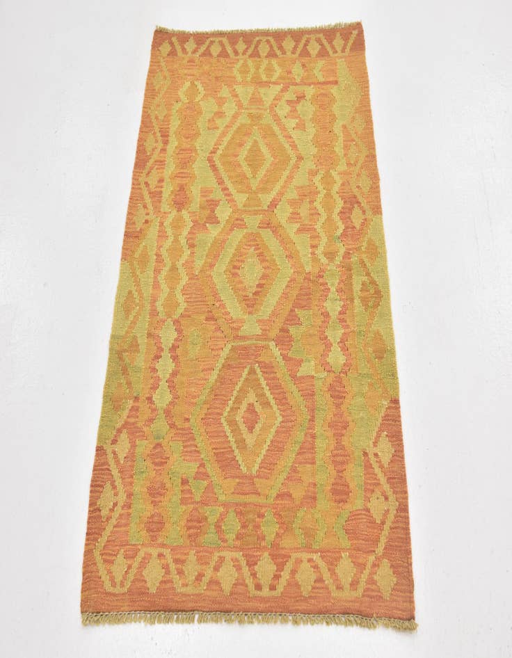 Detail image of  2' 8 x 4'  Hand Woven Kilim Waziri Wool Rug