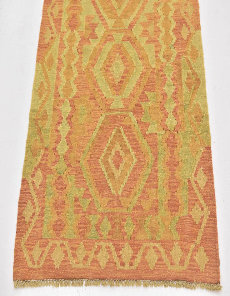 Detail image of  2' 8 x 4'  Hand Woven Kilim Waziri Wool Rug