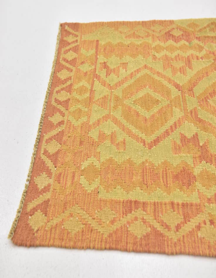 Detail image of  2' 8 x 4'  Hand Woven Kilim Waziri Wool Rug