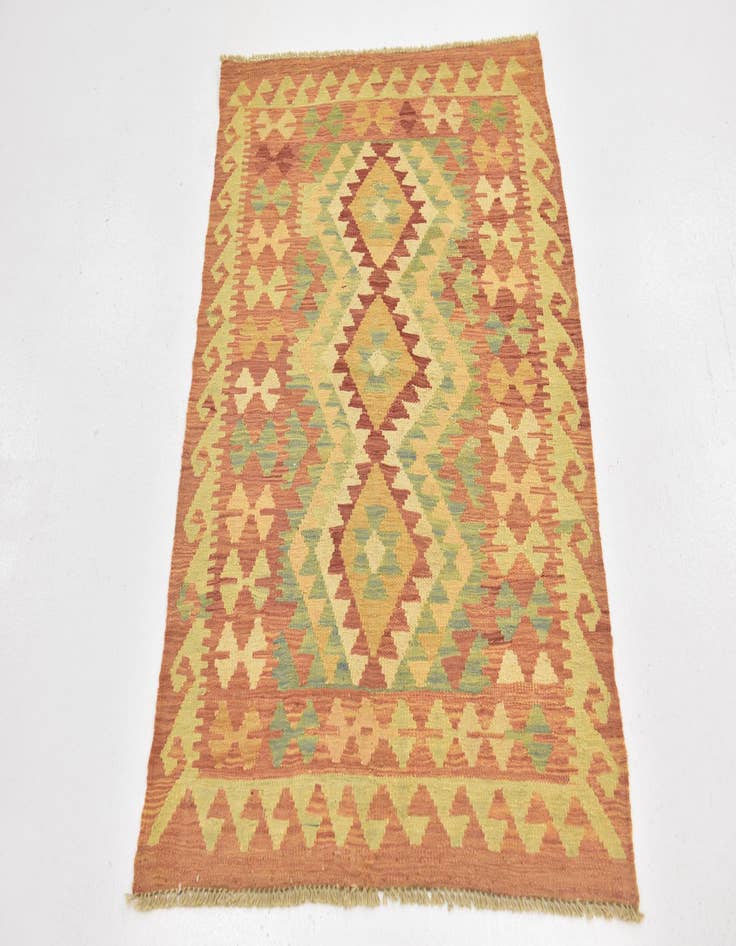 Detail image of  2' 9 x 4' 3  Hand Woven Kilim Waziri Wool Rug