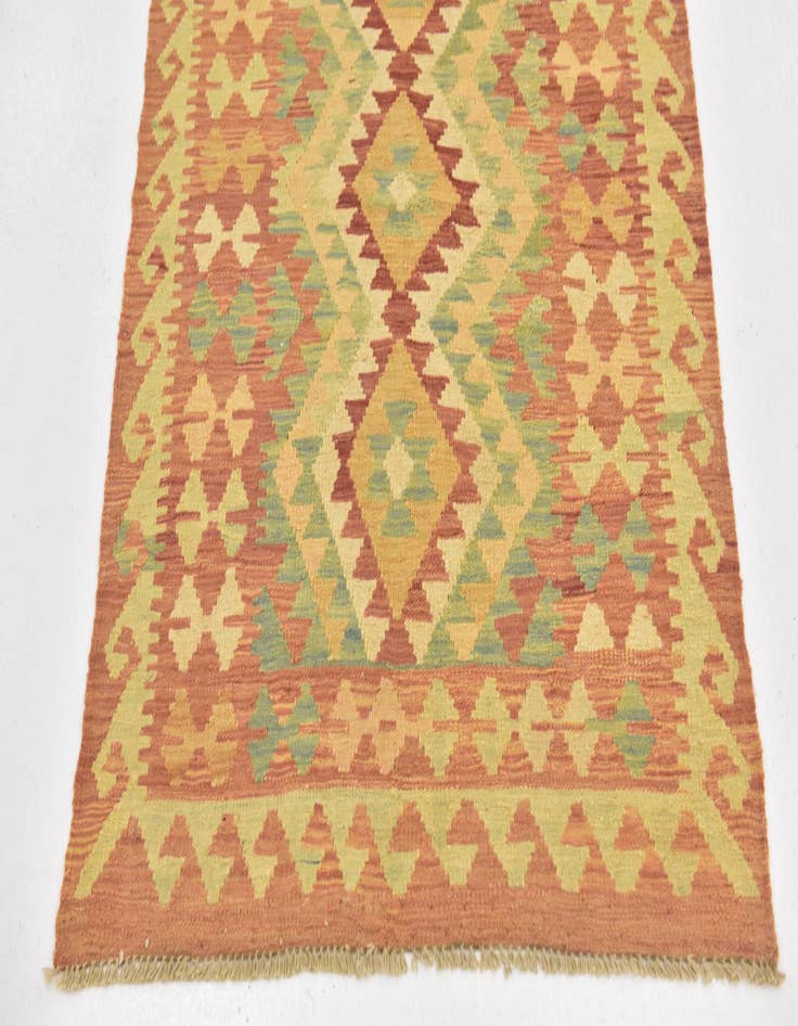 Detail image of  2' 9 x 4' 3  Hand Woven Kilim Waziri Wool Rug