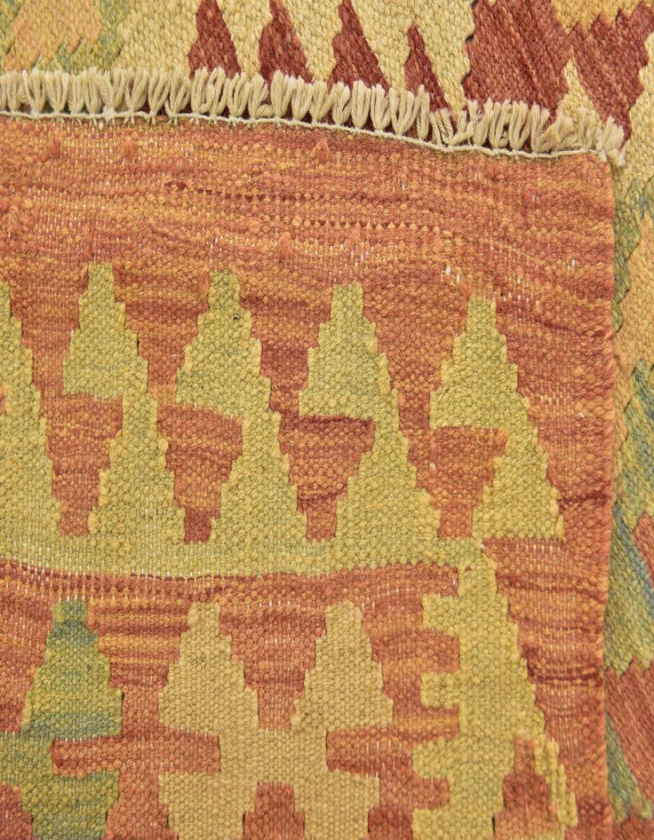 Detail image of  2' 9 x 4' 3  Hand Woven Kilim Waziri Wool Rug