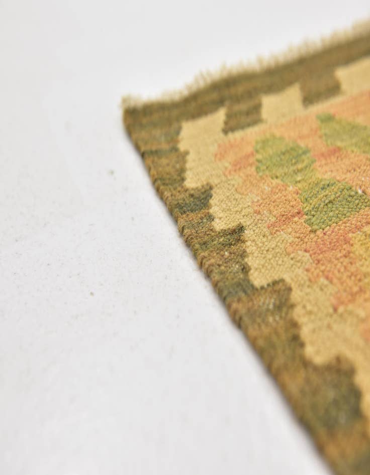 Detail image of  2' 8 x 4' 3  Hand Woven Kilim Waziri Wool Rug