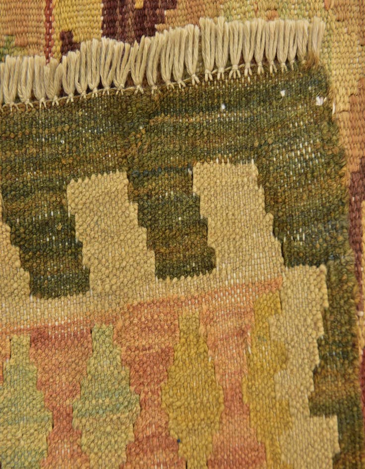 Detail image of  2' 8 x 4' 3  Hand Woven Kilim Waziri Wool Rug