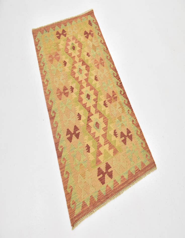 Detail image of  2' 5 x 4' 2  Hand Woven Kilim Waziri Wool Rug