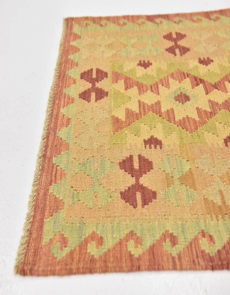 Detail image of  2' 5 x 4' 2  Hand Woven Kilim Waziri Wool Rug
