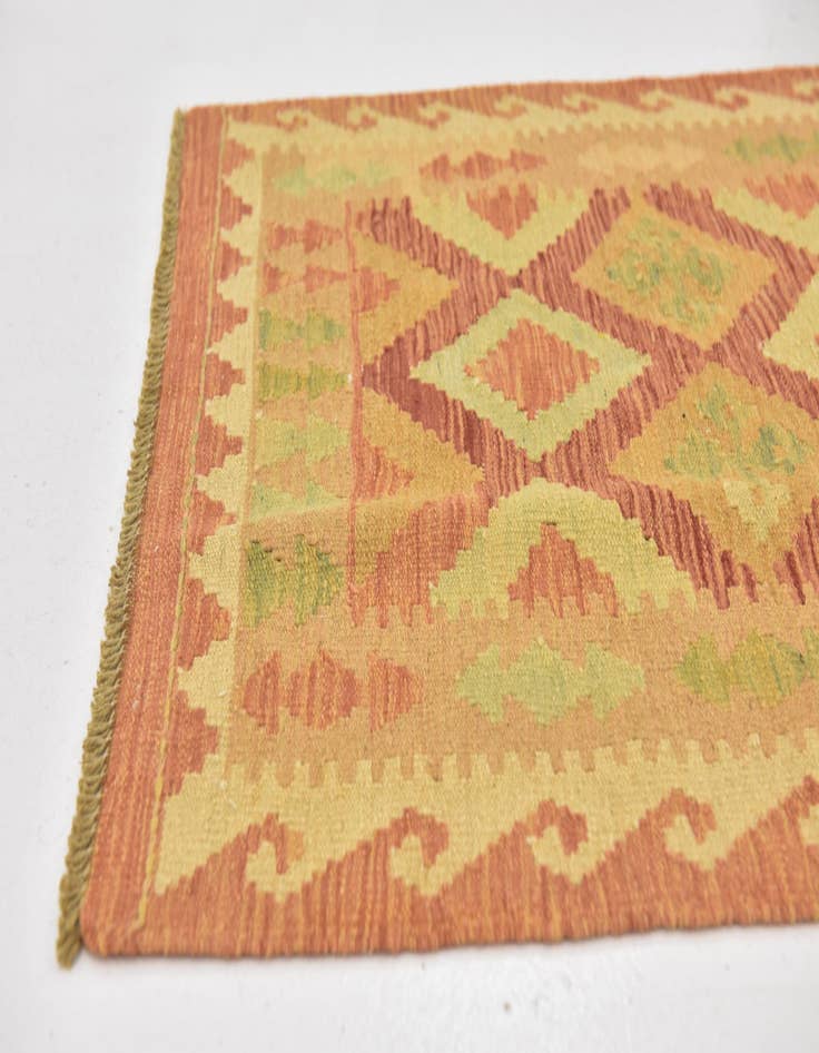 Detail image of  2' 5 x 4' 4  Hand Woven Kilim Waziri Wool Rug