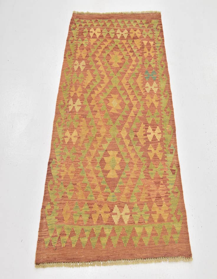 Detail image of  2' 9 x 4'  Hand Woven Kilim Waziri Wool Rug