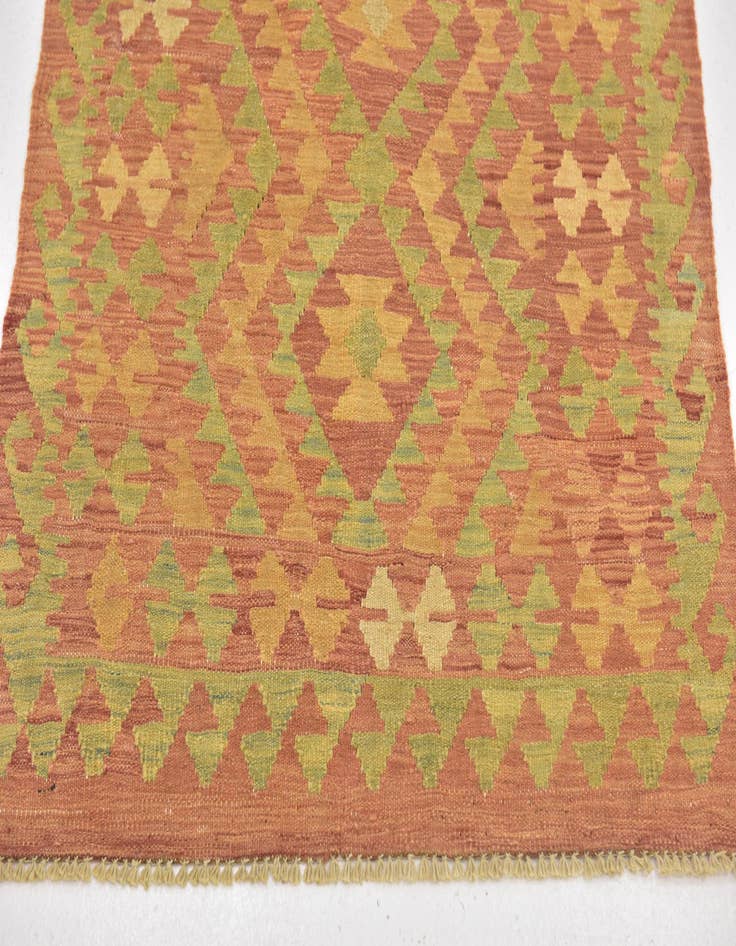 Detail image of  2' 9 x 4'  Hand Woven Kilim Waziri Wool Rug