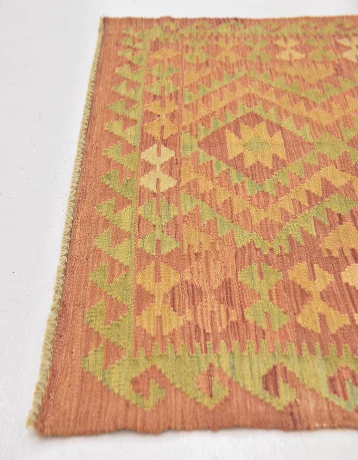 Detail image of  2' 9 x 4'  Hand Woven Kilim Waziri Wool Rug