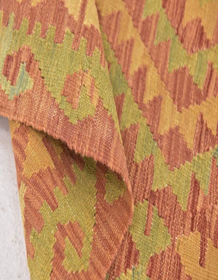 Detail image of  2' 9 x 4'  Hand Woven Kilim Waziri Wool Rug