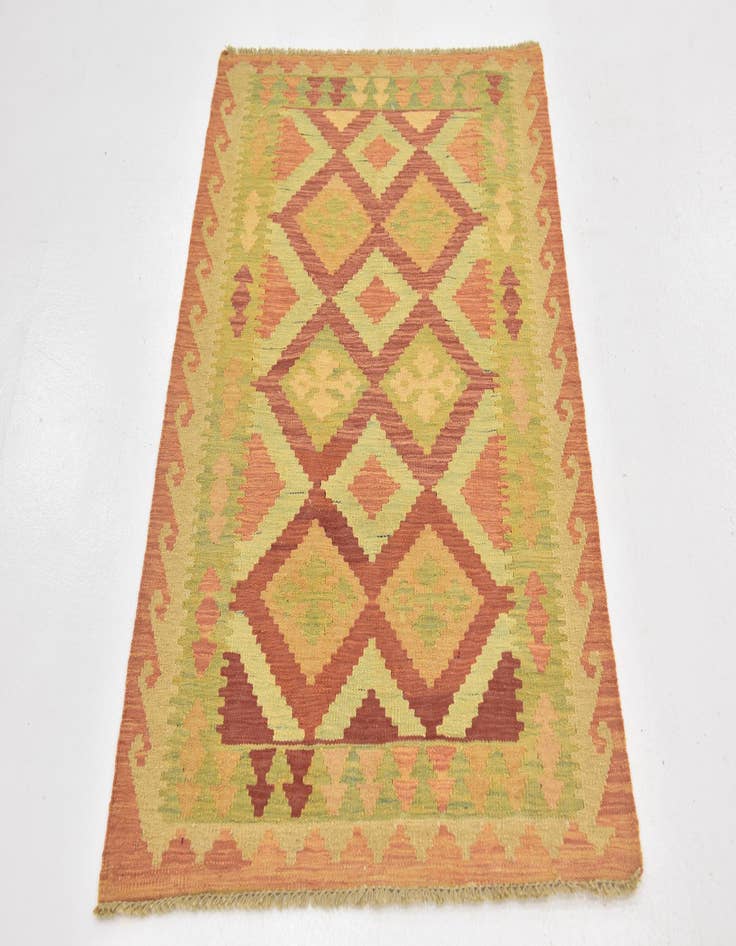 Detail image of  2' 9 x 4' 2  Hand Woven Kilim Waziri Wool Rug