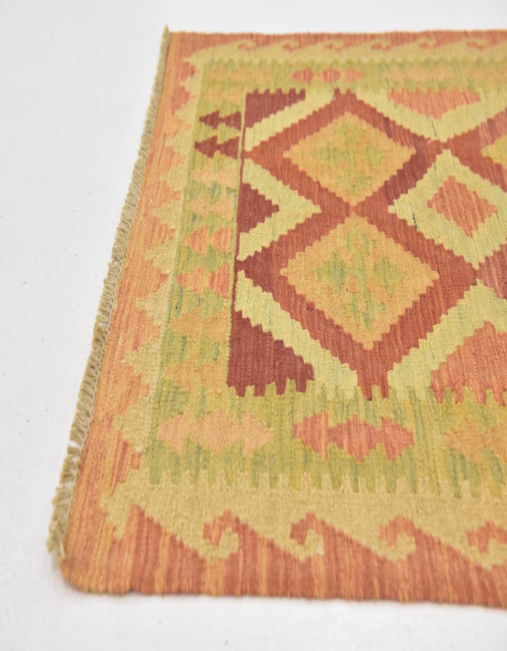Detail image of  2' 9 x 4' 2  Hand Woven Kilim Waziri Wool Rug