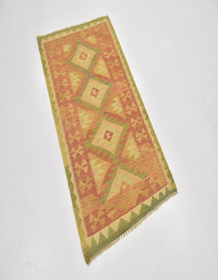 Detail image of  2' 6 x 4' 2  Hand Woven Kilim Waziri Wool Rug