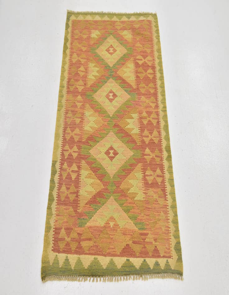 Detail image of  2' 6 x 4' 2  Hand Woven Kilim Waziri Wool Rug