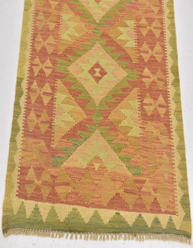 Detail image of  2' 6 x 4' 2  Hand Woven Kilim Waziri Wool Rug