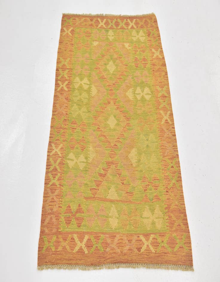 Detail image of  2' 6 x 4'  Hand Woven Kilim Waziri Wool Rug