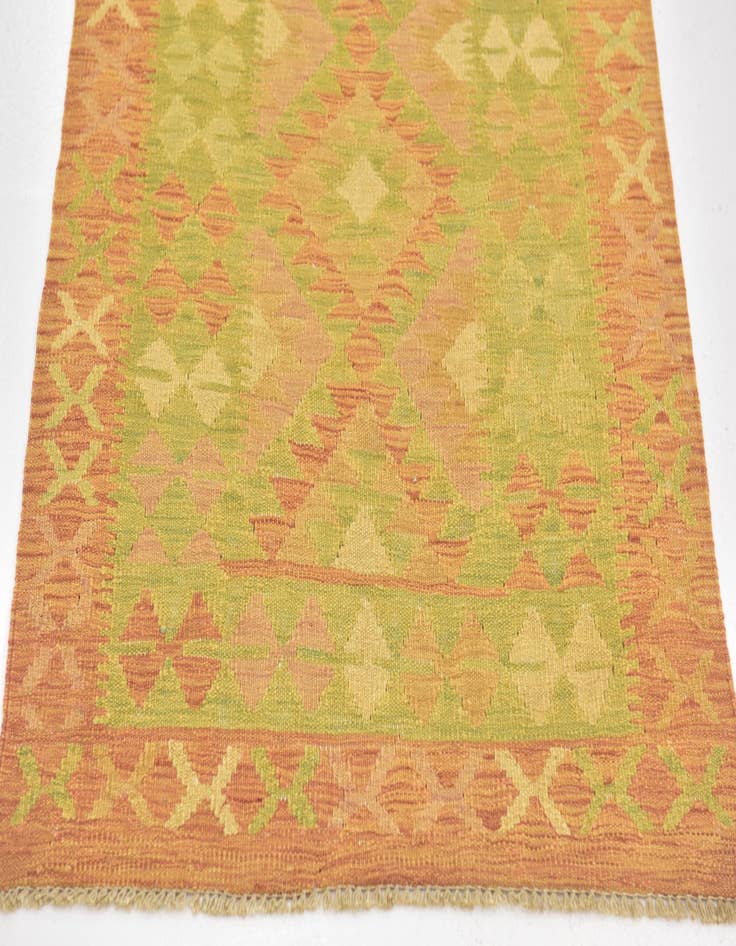 Detail image of  2' 6 x 4'  Hand Woven Kilim Waziri Wool Rug