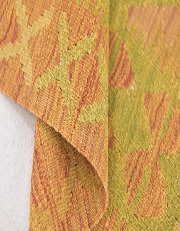 Detail image of  2' 6 x 4'  Hand Woven Kilim Waziri Wool Rug