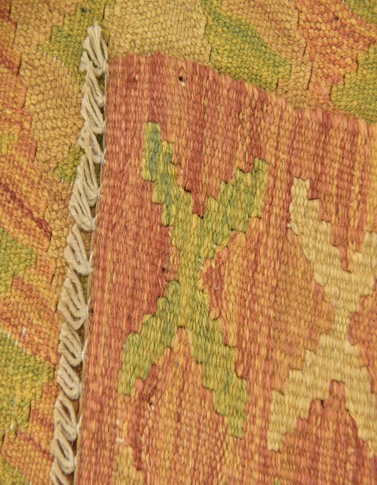 Detail image of  2' 6 x 4'  Hand Woven Kilim Waziri Wool Rug