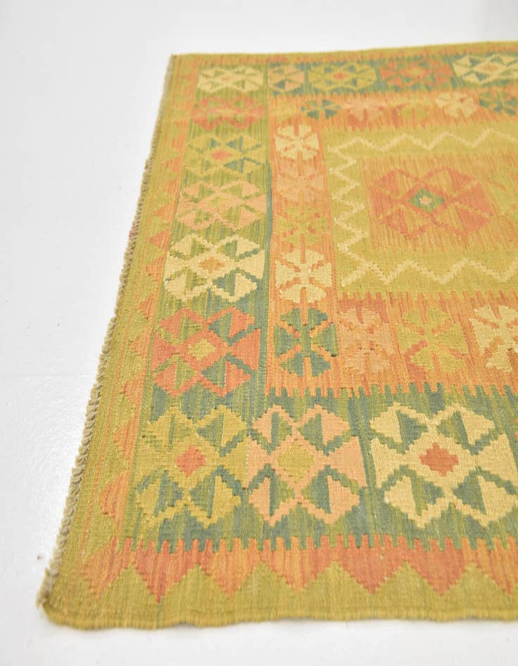 Detail image of  3' x 5'  Hand Woven Kilim Waziri Wool Rug