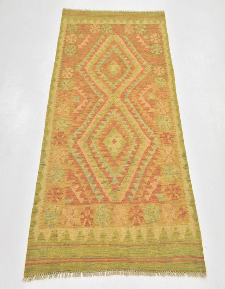 Detail image of  3' 3 x 4' 9  Hand Woven Kilim Waziri Wool Rug