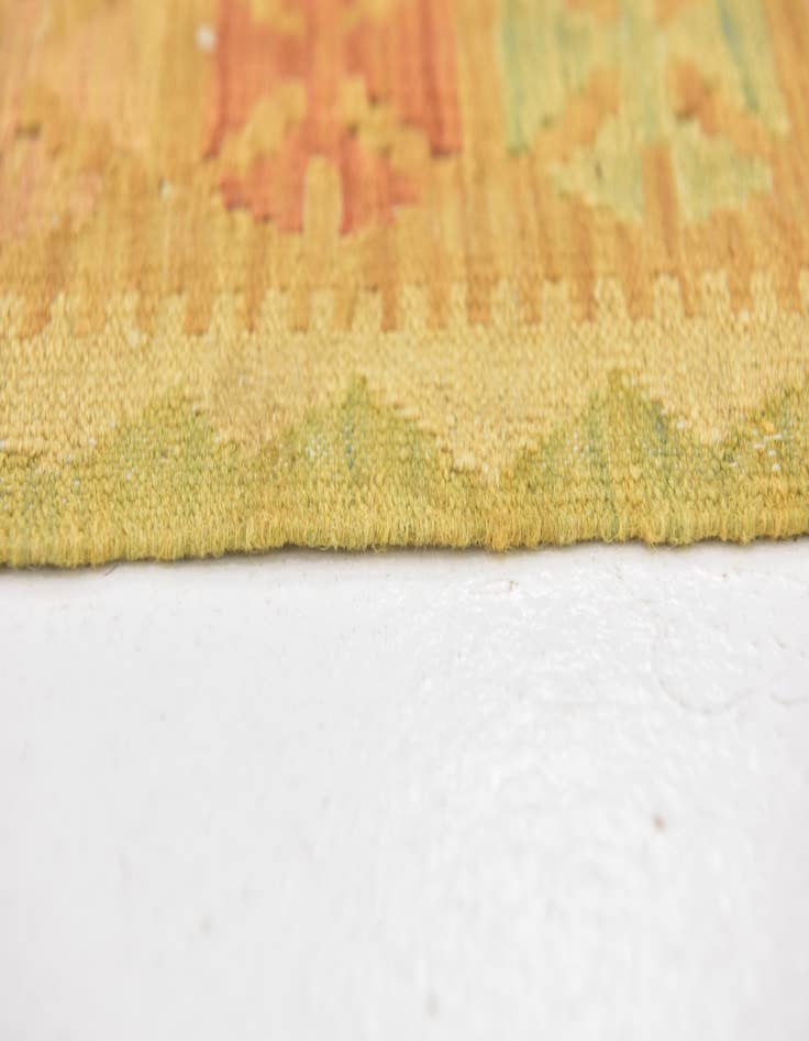 Detail image of  3' 3 x 4' 9  Hand Woven Kilim Waziri Wool Rug