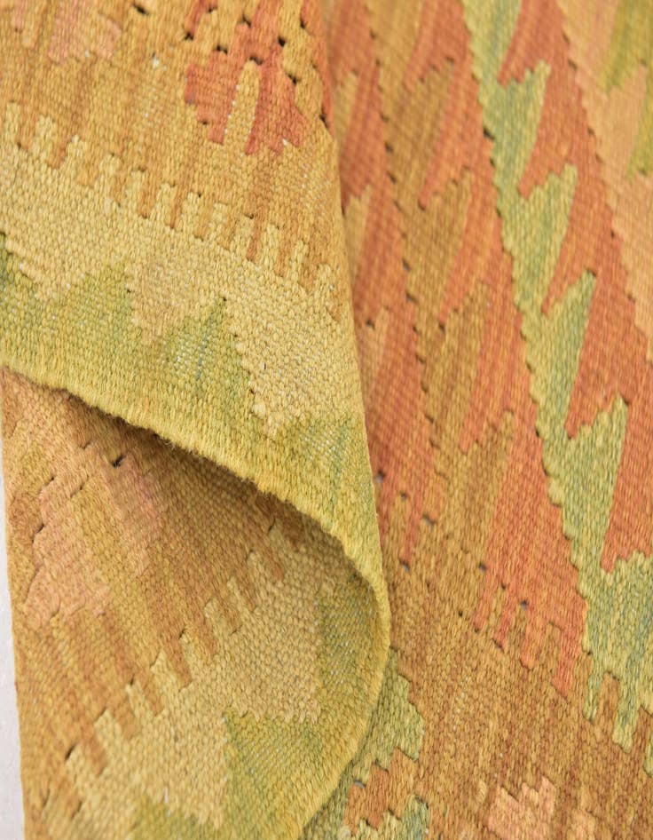 Detail image of  3' 3 x 4' 9  Hand Woven Kilim Waziri Wool Rug