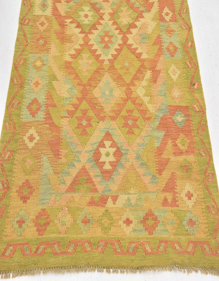 Detail image of  3' 6 x 5' 4  Hand Woven Kilim Waziri Wool Rug